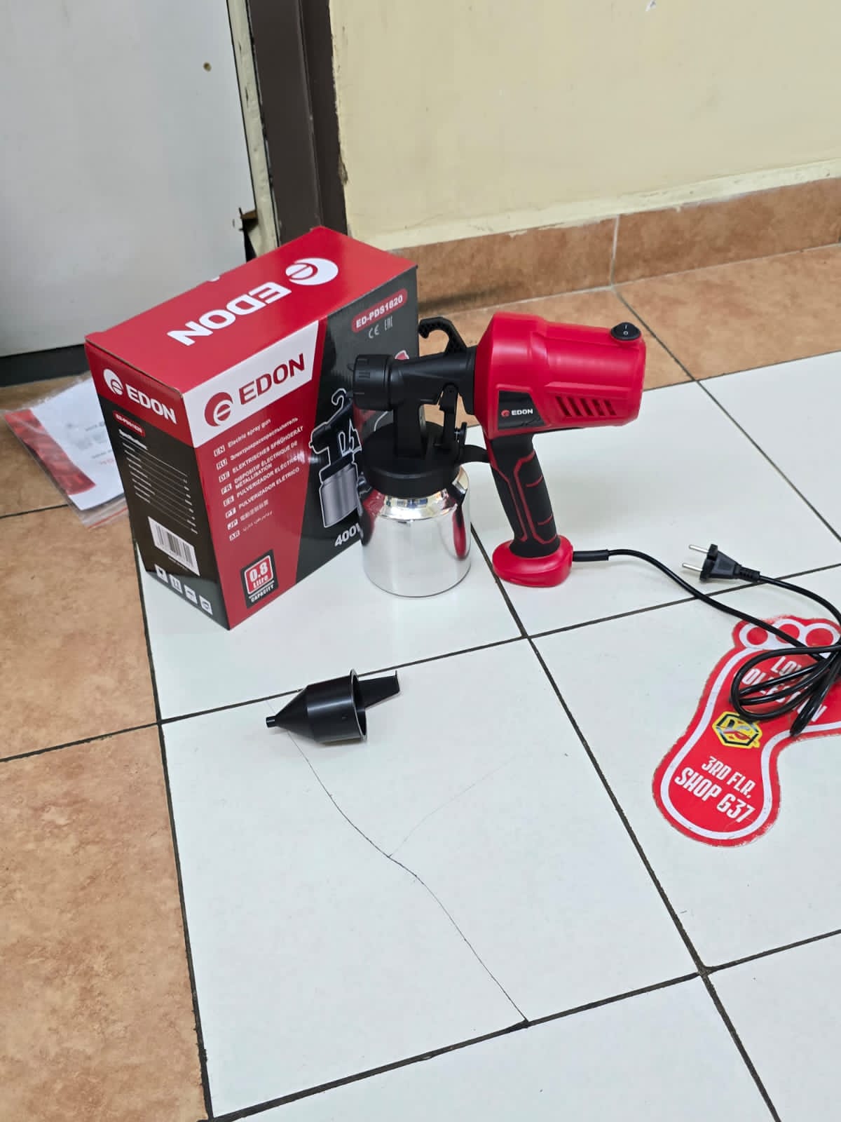 Edon 400W Electric Spray Gun with Durable Metallic Cap for Painting, Varnishing and Coating, Powerful HVLP Paint Sprayer for Home, DIY and Professional Use, Reliable Handheld Sprayer for Smooth Even F