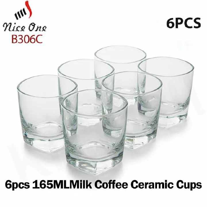 6PCS/Set 165ML Drinking Glass Set – Durable Lead-Free Clear Water Cups, Multipurpose Kitchen Drinkware for Cocktail, Iced Coffee, Beer, Tea, Wine, Whiskey, Everyday Home and Bar Use