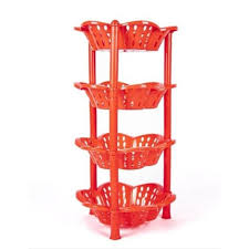 Premier 4-Tier Fruit Rack Trolley – Multi-Purpose Kitchen Storage Organizer for Fruits, Vegetables and Pantry Essentials, Stylish Countertop and Floor Standing Trolley for Home Use