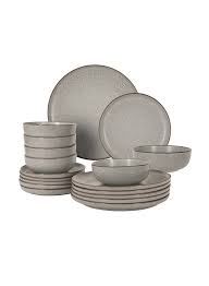 18Pcs Sized Ceramic Dinner Set – 6pcs 10.5" Dinner Plates, 6pcs 8" Side Plates & 6pcs 6" Bowls, Complete Graduated Tableware Combo for Home, Kitchen & Family Dining