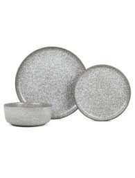 18Pcs Sized Ceramic Dinner Set – 6pcs 10.5" Dinner Plates, 6pcs 8" Side Plates & 6pcs 6" Bowls, Complete Graduated Tableware Combo for Home, Kitchen & Family Dining