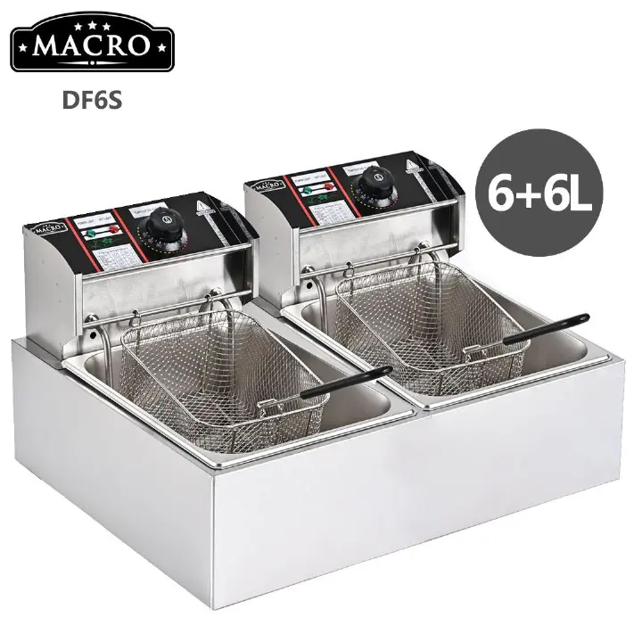 12L Double Deep Fryer with Commercial Chips Cutter for Restaurants, Food Stalls, and Fast Food Businesses – Power Packed Dual Frying Set for Fast, Efficient, Professional Results