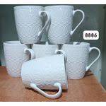 6Pcs Ceramic Mugs Set – Simple Classy Everyday Coffee & Tea Mugs, Elegant Durable Drinkware Combo for Home, Kitchen, Office & Hot Chocolate