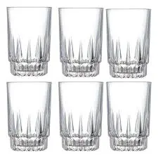 Sundabest 6PCS PT6 Glass Beer and Juice Cups – High Quality Thick Glass Drinkware Set for Beer, Juice, Soda, Cocktails, Water, Smoothies, and Everyday Home or Party Serving