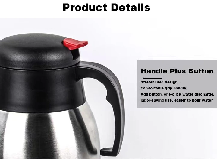 SUNDABESTS 1PC 2L Coffee Pot Vacuum Flask Kettle – Large Capacity Insulated Kitchen Appliance for Hot Coffee, Tea, and Water Storage at Home or Office