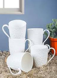 6Pcs Ceramic Mugs Set – Simple Classy Everyday Coffee & Tea Mugs, Elegant Durable Drinkware Combo for Home, Kitchen, Office & Hot Chocolate