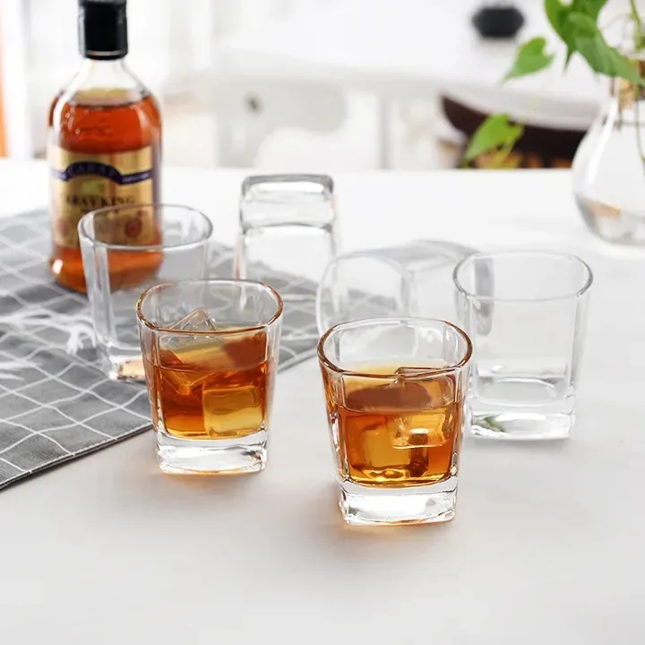 6PCS/Set 255ML Drinking Glass Set – Durable Lead-Free Clear Water Cups, Multipurpose Kitchen Drinkware for Cocktail, Iced Coffee, Beer, Tea, Wine, Whiskey, Everyday Home and Bar Use