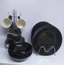 12Pcs Classy Unique Dinner Set – 6 Mugs & 6 Square Plates Combo, Modern Ceramic Tableware for Home Kitchen, Stylish Everyday Dining Essentials for Family Meals, Breakfast, Coffee and Entertaining Gues