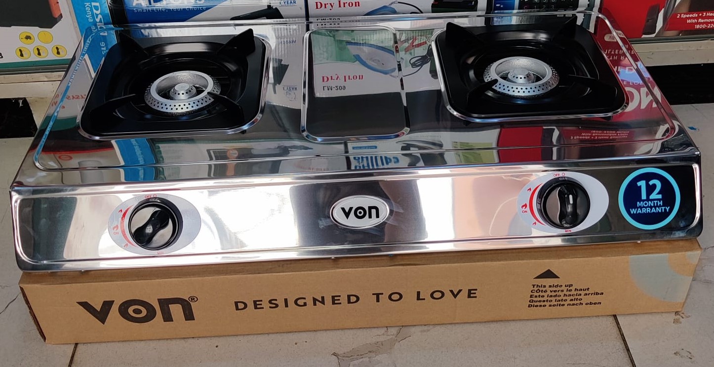 VON 2 -  Burner Stainless Steel Gas Cooker (1 YR WRTY)