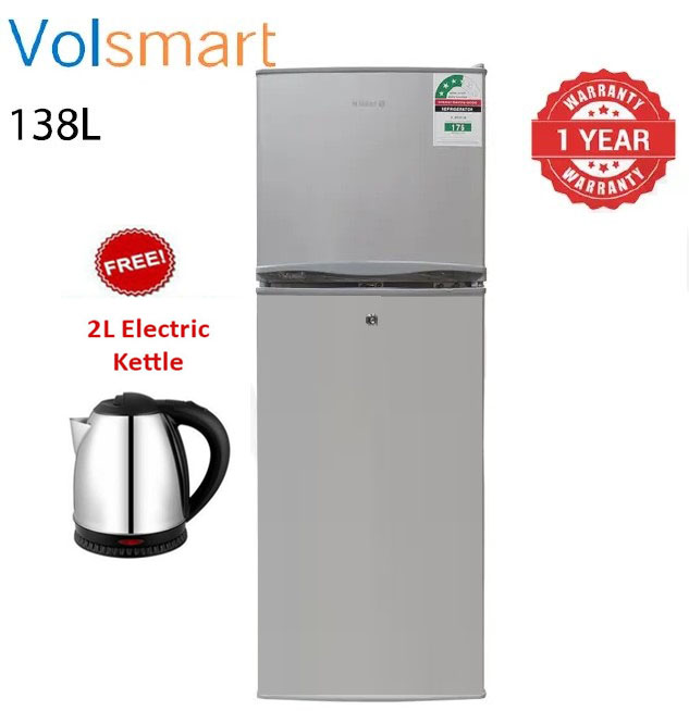 VOLSMART VL-BCD138 Double Door Fridge - 138L (1 YR WRTY)