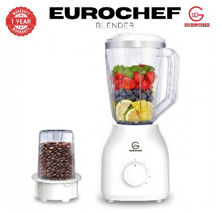 EUROCHEF 2 In 1 Blender with Grinder, White