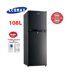 ECOMAX 108L, Black, Frost Double Door Fridge