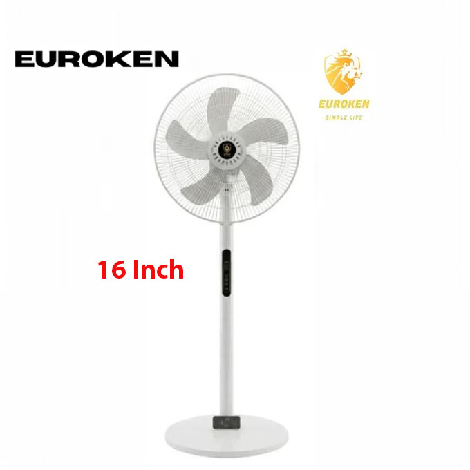 Euroken 16 Inch Floor Standing Fan with Remote - 5 Blades