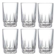 Sundabest 6 Pcs PT6 Glass Beer and Juice Cups – High Quality Thick Glass Drinkware Set for Beer, Juice, Soda, Cocktails, Water, Smoothies, and Everyday Home or Party Serving