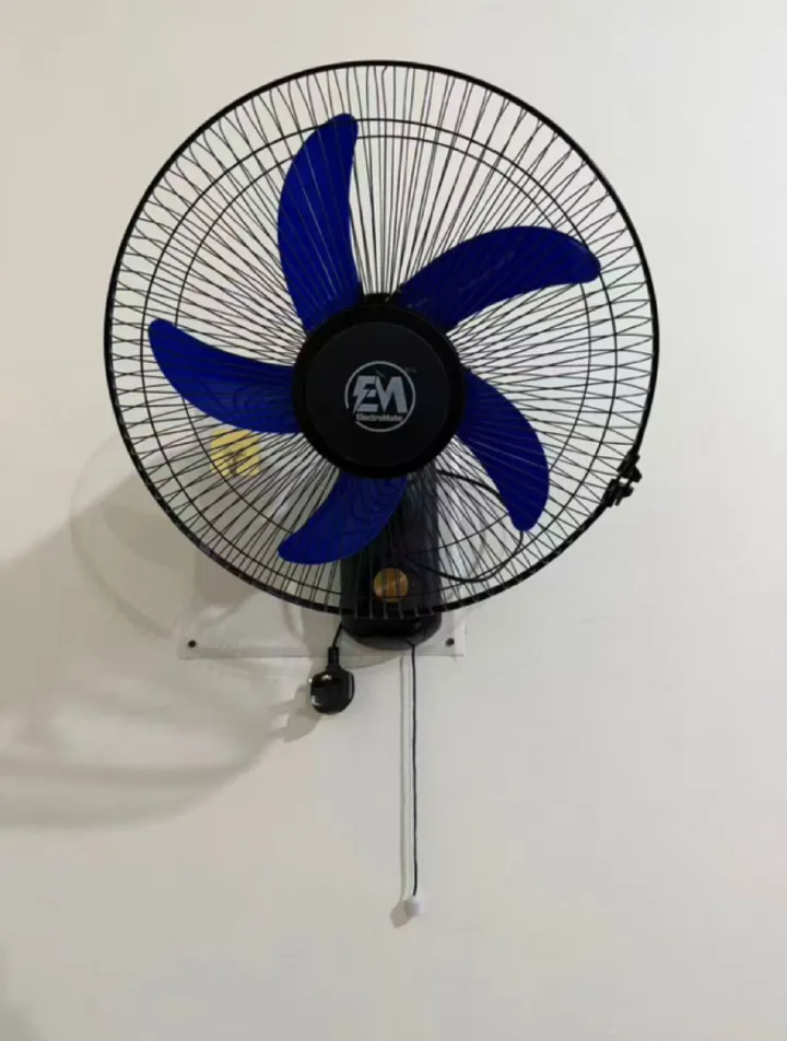16-Inch Electromate Wall Fan High Speed Heavy Duty Electric Wall Mounted Fan Powerful Airflow Energy Efficient Motor Adjustable Oscillation Quiet Cooling Fan for Home Office Shop Bedroom and Commercia