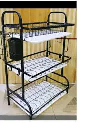Heavy Duty Executive 3-Tier Dish Rack Carbon Steel Kitchen Organizer with Cutlery Holder Drain Trays Anti-Rust Coating Space Saving Dish Drying Rack for Modern Home Kitchen Storage and Organization