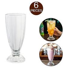 SUNDABEST 6PCS Elegant Multipurpose Glass Tumbler Set – Wine, Juice & Beverage Glasses for Alcoholic & Non-Alcoholic Hot and Cold Drink Serving at Home, Bar & Events