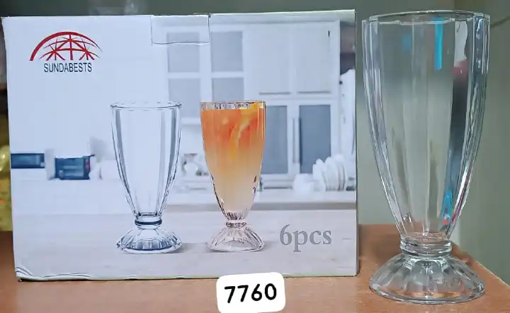 SUNDABEST 6PCS Elegant Multipurpose Glass Tumbler Set – Wine, Juice & Beverage Glasses for Alcoholic & Non-Alcoholic Hot and Cold Drink Serving at Home, Bar & Events