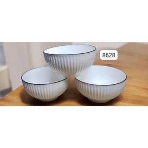 SUNDABESTS 6 Pcs 6 Inch Ceramic Bowls Set Durable Chip-Resistant Soup & Serving Bowls Elegant Minimalist Design Microwave & Dishwasher Safe Kitchen Bowl Set for Home & Restaurant Use
