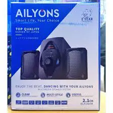 Ailyons Woofer 2.1CH Multimedia Speaker System Deep Bass Home Audio System Subwoofer Satellite Speakers USB AUX Bluetooth FM Radio Remote Control Support