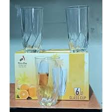 Sundabests 6-Piece Spiral Glass Cup Set 350ml Premium Twisted Glassware – Elegant Clear Drinking Glasses for Juice, Water, Cocktails & Daily Home Use Durable Stylish Glass Set for Kitchen & Dining
