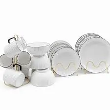 18 Pieces Japanese Dinner Set – Elegant Modern Tableware Collection with 6 Medium Plates, 6 Bowls & 6 Mugs for Home Dining, Family Meals, Tea Serving, Kitchen Use & Everyday Essentials