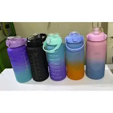 3 in 1 Motivational Bottle (2000ml + 900ml + 280ml) BPA-Free Hydration Set with Time Markers Leakproof Lids & Carry Straps Fitness Water Bottle Combo for Gym Office School & Outdoor Use