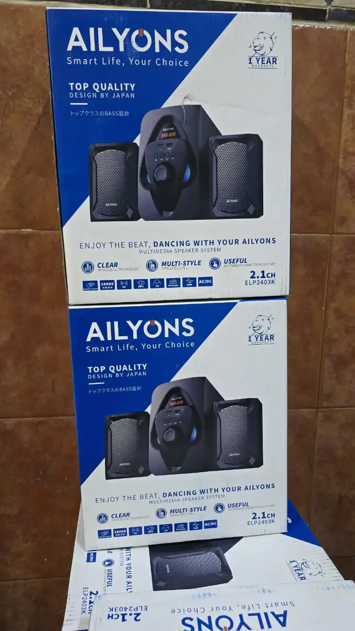 Ailyons Woofer 2.1CH Multimedia Speaker System Deep Bass Home Audio System Subwoofer Satellite Speakers USB AUX Bluetooth FM Radio Remote Control Support