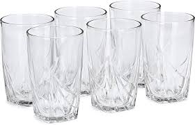 Sundabests 6-Piece Spiral Glass Cup Set 350ml Premium Twisted Clear Glassware Elegant Drinking Glasses for Juice Water Cocktails & Daily Home Kitchen Dining Use