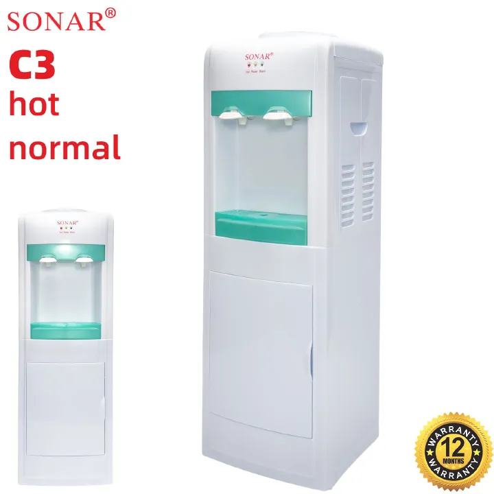 Sonar Dispenser C3 Hot and Normal Water Dispenser Compact Floor Table-Top Water Dispenser Home Office Dual Temperature Hot and Normal Water Single Unit Everyday Use