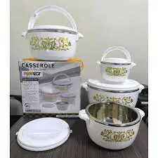 4 Pieces Hotpot Casserole Set Insulated Thermal Food Warmers – Multi Size 1000ml, 2000ml, 4000ml & 6000ml Durable Heat Retention Food Storage Containers for Home, Kitchen, Buffet, Catering & Family Se