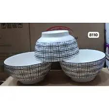 6 Inch Black and White Bowls Set – Elegant Modern Serving Bowls – Durable Glass Bowls for Fruits, Desserts, Salad & Snacks – Everyday Dining & Kitchen Use, Stylish Minimalist Bowl Set