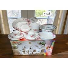 Sundabest 58 Pcs Ceramic Dinner Set Luxury Complete Dinnerware Set – 6 Dinner Plates, 6 Side Plates, 6 Soup Bowls, 6 Mugs Elegant Home Dining Set for Family, Guests & Special Occasions
