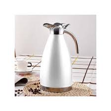 SUNDABESTS 2.0L Stainless Steel Vacuum Coffee Pot – Large Double Wall Insulated Thermos Flask Kettle for Hot and Cold Drinks, Heavy Duty Silver Beverage Server for Home, Office, Travel, Meetings, and
