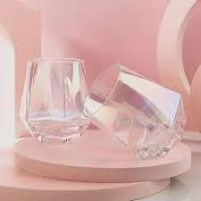 330ml Hexagonal Glasses Set Elegant Geometric Drinking Glasses for Water Juice Whiskey and Beverages Durable Stylish Crystal Look Glassware for Home Bar Office Everyday Use