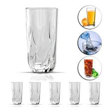 Sundabests 6-Piece Spiral Glass Cup Set 350ml Premium Twisted Glassware – Elegant Clear Drinking Glasses for Juice, Water, Cocktails & Daily Home Use Durable Stylish Glass Set for Kitchen & Dining