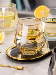 330ml Hexagonal Glasses Set Elegant Geometric Drinking Glasses for Water Juice Whiskey and Beverages Durable Stylish Crystal Look Glassware for Home Bar Office Everyday Use