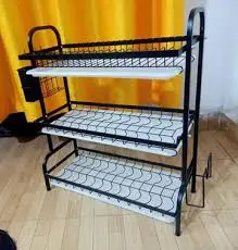 Heavy Duty Executive 3-Tier Dish Rack Carbon Steel Kitchen Organizer with Cutlery Holder Drain Trays Anti-Rust Coating Space Saving Dish Drying Rack for Modern Home Kitchen Storage and Organization