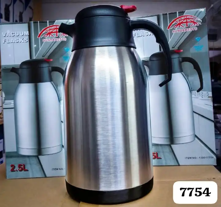 Sundabests Unbreakable 2.5L Vacuum Flask Large Capacity Stainless Steel Thermos for Hot & Cold Beverages – Insulated Tea & Coffee Jug Keeping Drinks Hot Up to 12 Hours for Home, Office & Travel Use