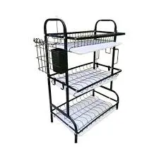 Heavy Duty Executive 3-Tier Dish Rack Carbon Steel Kitchen Organizer with Cutlery Holder Drain Trays Anti-Rust Coating Space Saving Dish Drying Rack for Modern Home Kitchen Storage and Organization