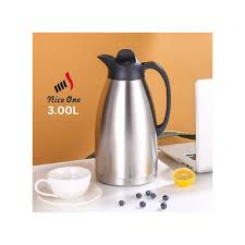 SUNDABESTS 3.0L Metallic Vacuum Flask Unbreakable Stainless Steel Hot & Cold Insulated Thermos Jug Modern Stylish Design Durable Long-Lasting Temperature Retention for Home, Office & Travel