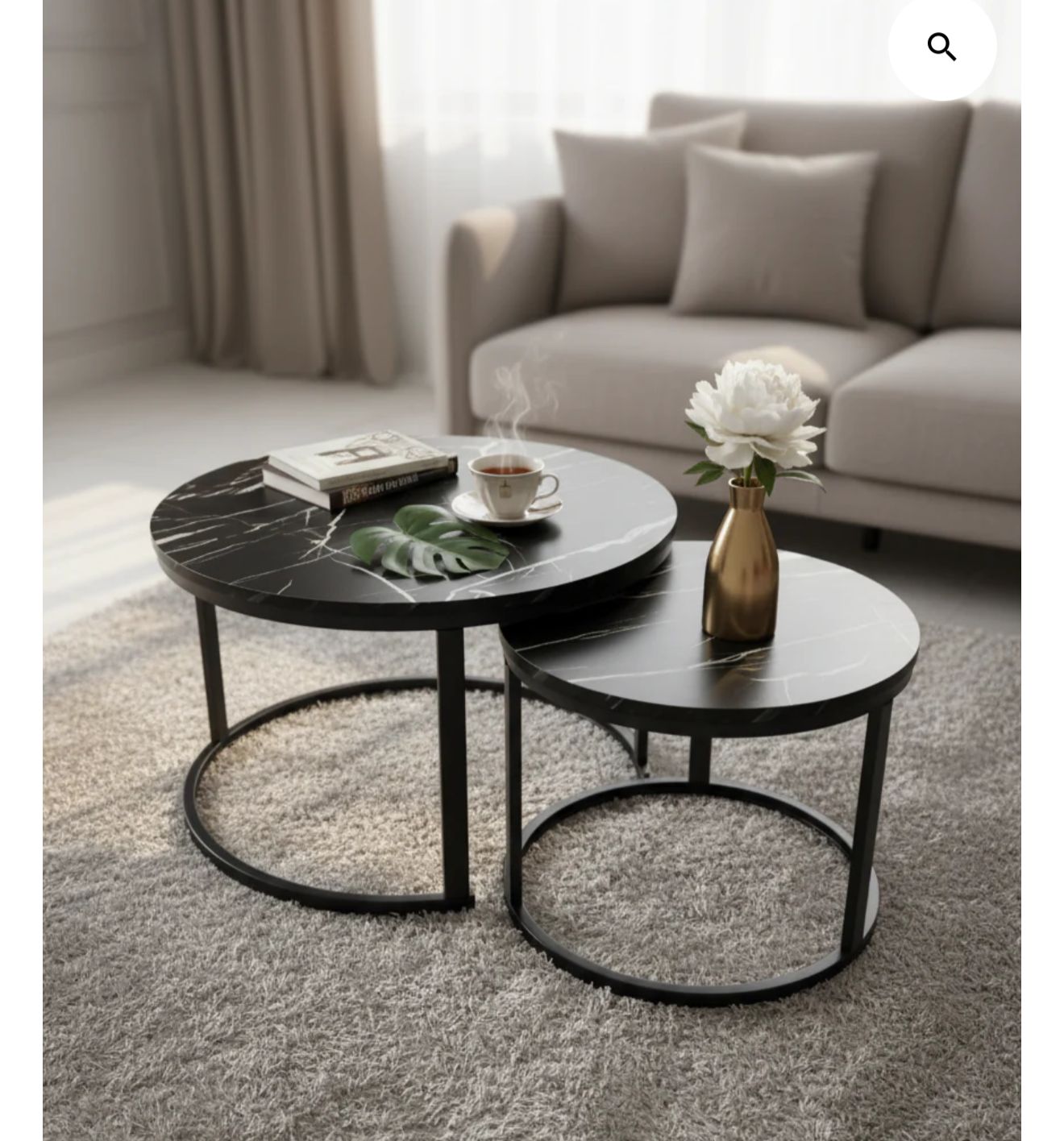 Nesting Bree marble effect Nordic luxury coffee table 2 in 1 tables Marble,WOODEN Effect Dining Room Furniture Nesting Nordic luxury coffee table