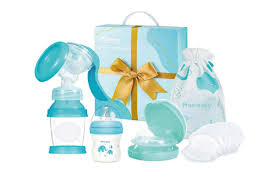 Momeasy Manual Breast Pump Gift Set.This all-in-one newborn nursing kit includes a manual breast pump along with several postpartum feeding and storage essentials its BPA free