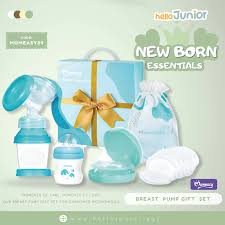 Momeasy Manual Breast Pump Gift Set.This all-in-one newborn nursing kit includes a manual breast pump along with several postpartum feeding and storage essentials its BPA free