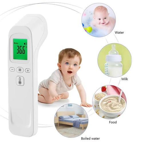Quality Digital Infrared Fever Thermometer Household Digital Baby Adult Non-contact Laser Body Temperature Ear used for household and medical screening for kids and adults Uses  a battery.