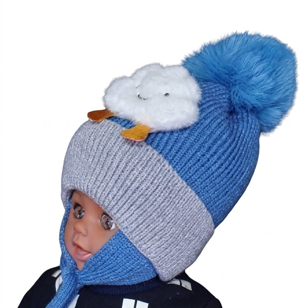 Elastic Crochet Bonnet Hat with Pompoms Winter Warm Hat Scarves Kids and Scarf for Girl Boy Skiing Traveling Snow Play Essential