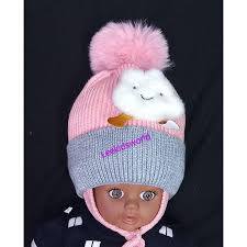 Elastic Crochet Bonnet Hat with Pompoms Winter Warm Hat Scarves Kids and Scarf for Girl Boy Skiing Traveling Snow Play Essential