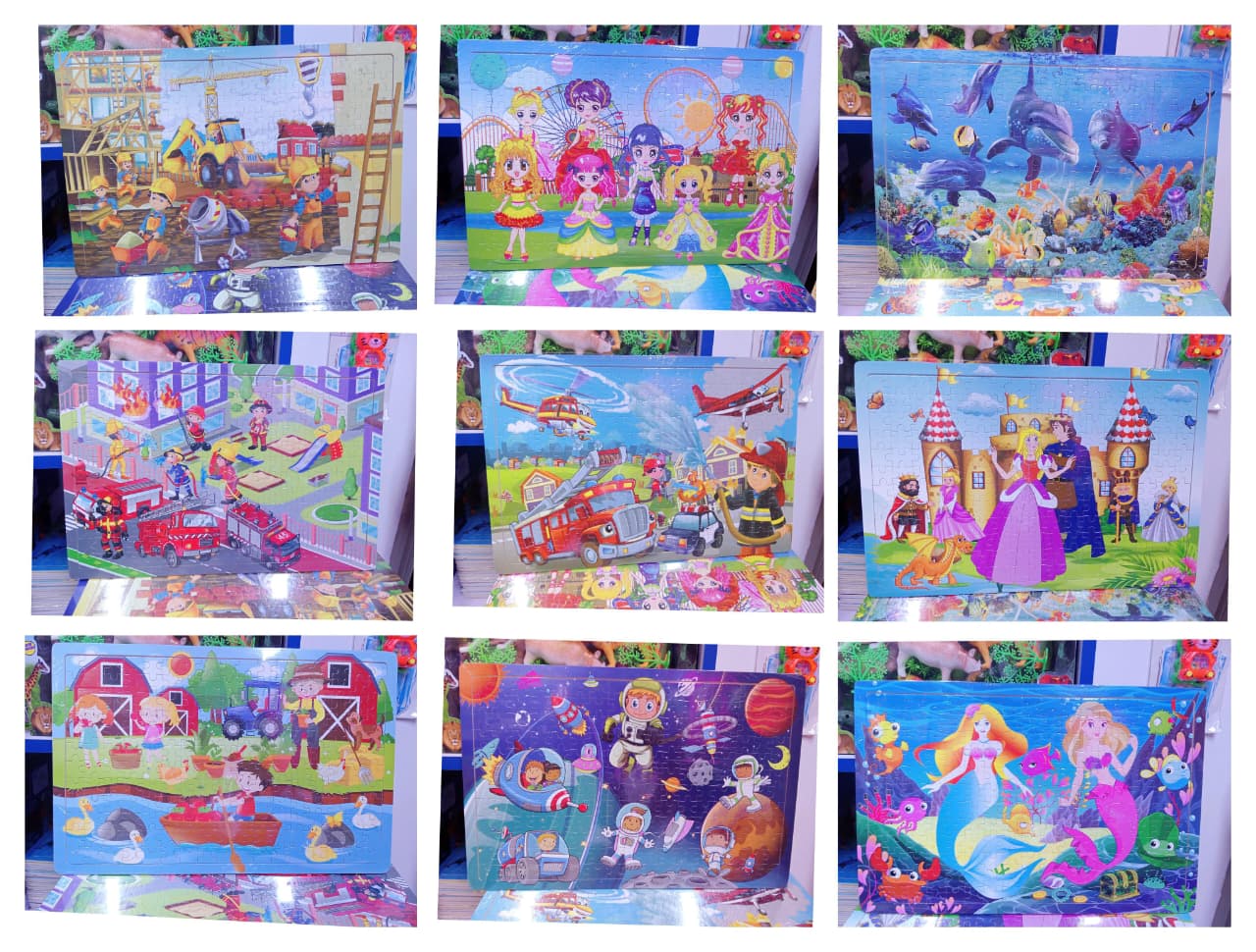 Big 204 pcs Wooden puzzle Animal ,cities Puzzle Wooden for Kids /Jigsaw Puzzle School Educational Toys Gifts for Children - 1Pc