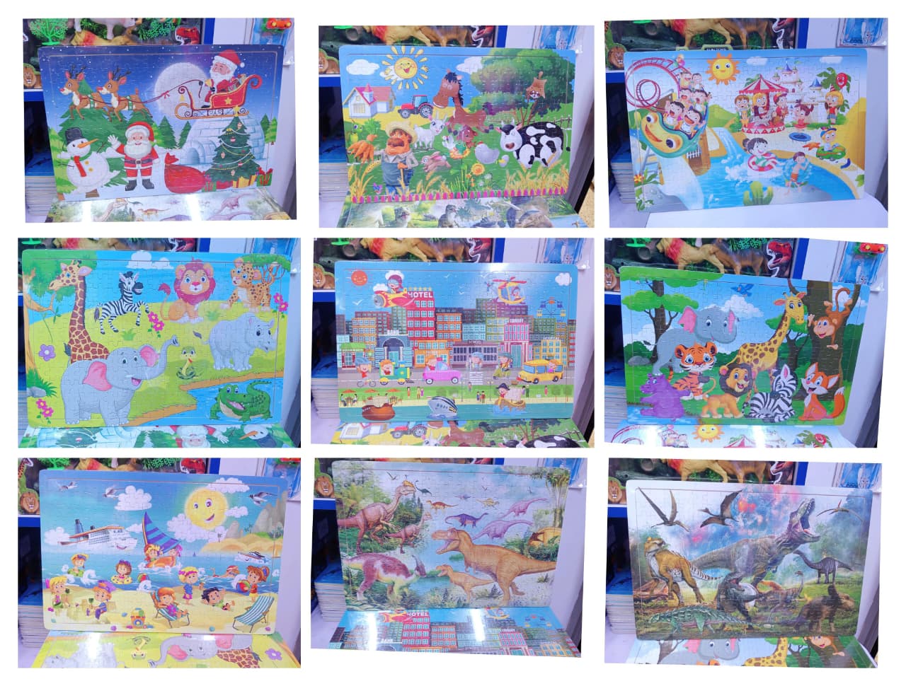 Big 204 pcs Wooden puzzle Animal ,cities Puzzle Wooden for Kids /Jigsaw Puzzle School Educational Toys Gifts for Children - 1Pc