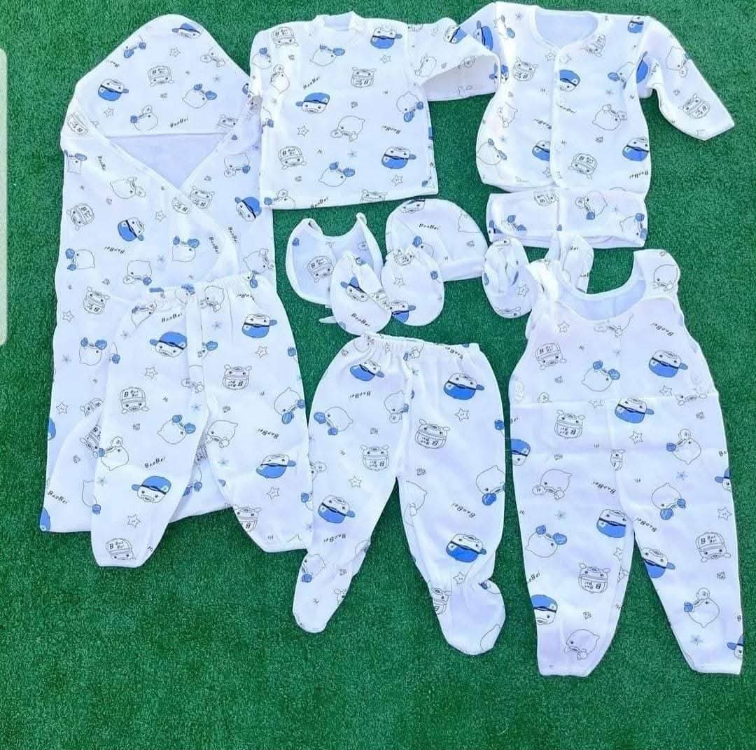 LuckyStar 11 PCS UNISEX NEW BORN BABY RECEIVING SET-Assorted WITH A FREE TOY